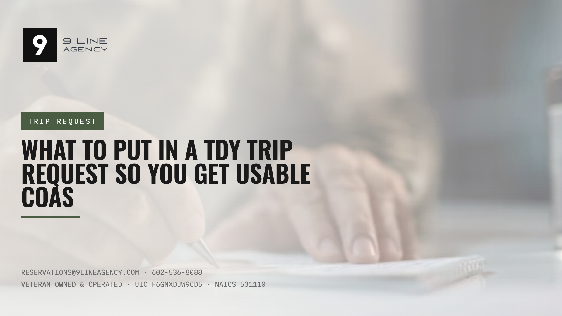 What to Put in a TDY Trip Request So You Get Usable COAs