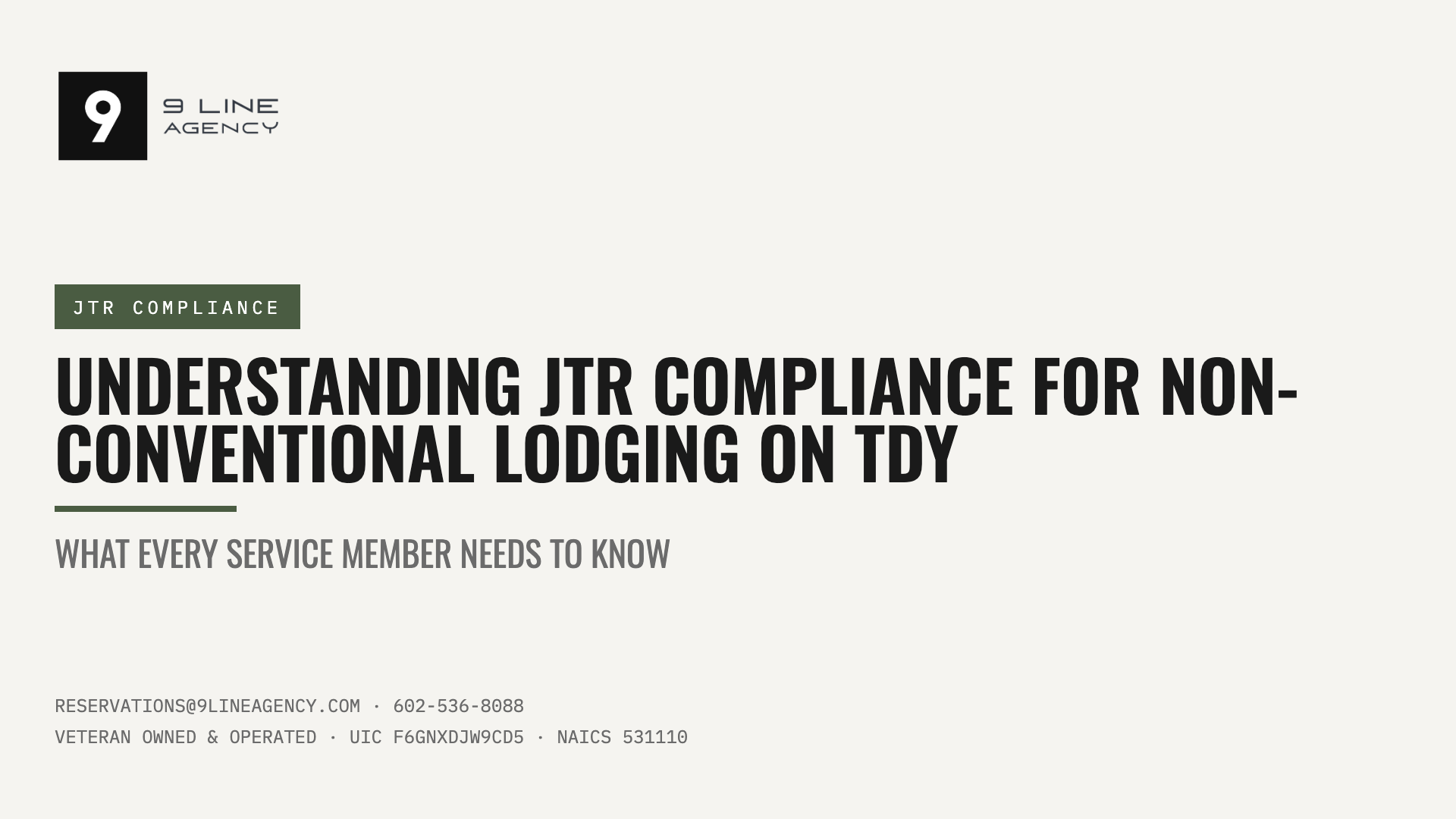 Understanding JTR Compliance for Non-Conventional Lodging on TDY: What Every Service Member Needs to Know