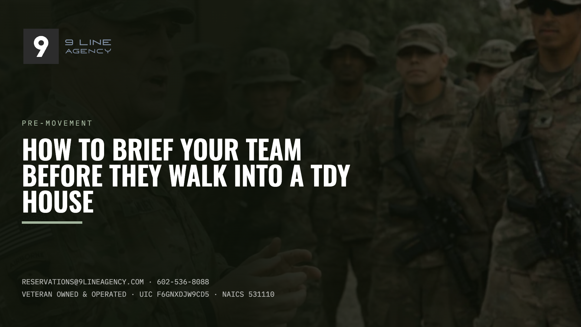 How to Brief Your Team Before They Walk Into a TDY House